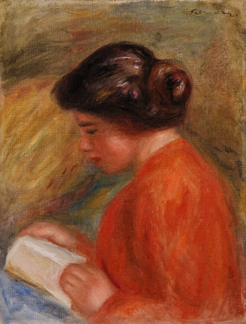 Joven mujer leyendo de Pierre Auguste Renoir