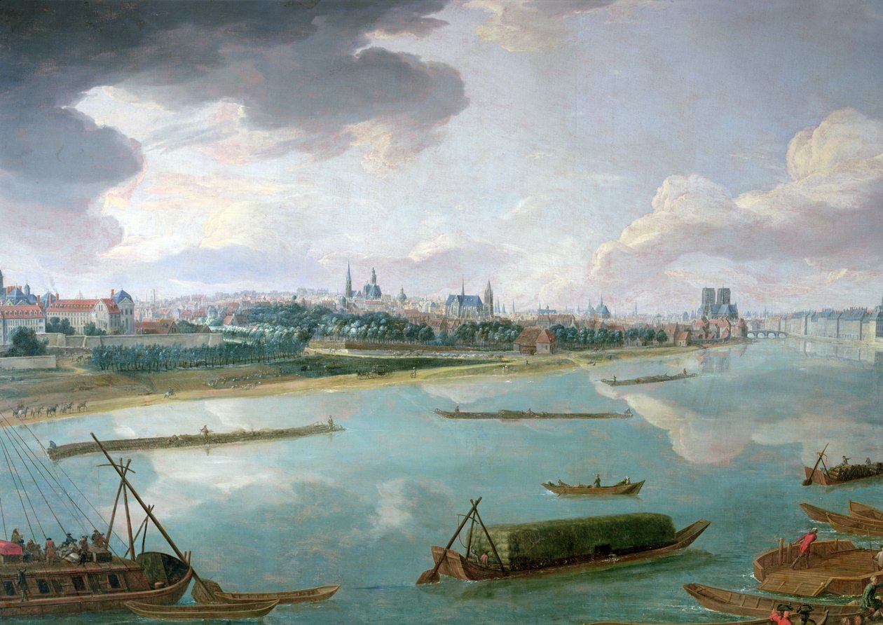 Vista de París desde el Quai de la Rapee (detalle) de Pierre Denis Martin