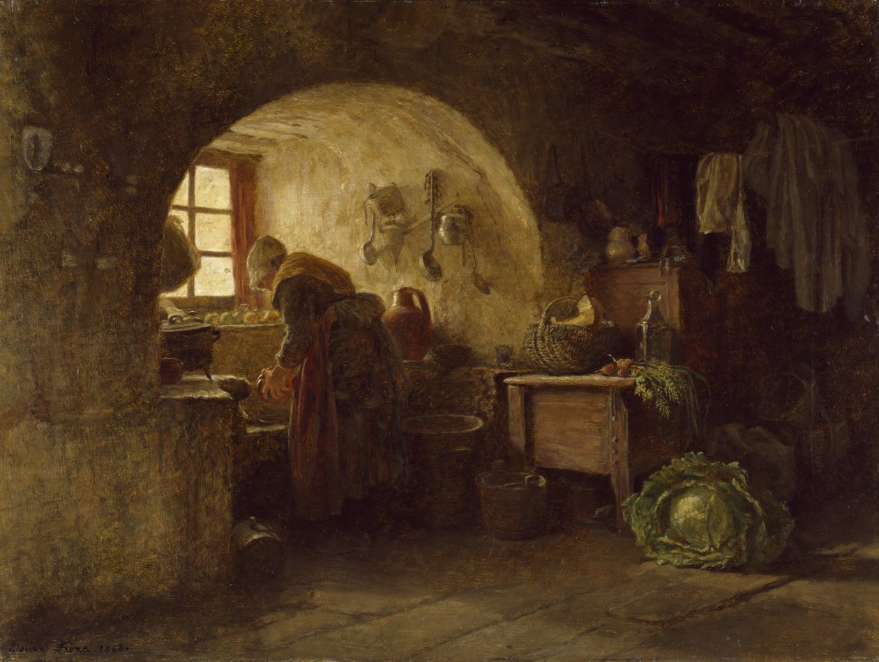 Preparando la cena, 1858 de Pierre Edouard Frere