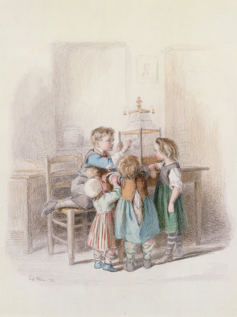 La nueva mascota, 1870 de Pierre Edouard Frere