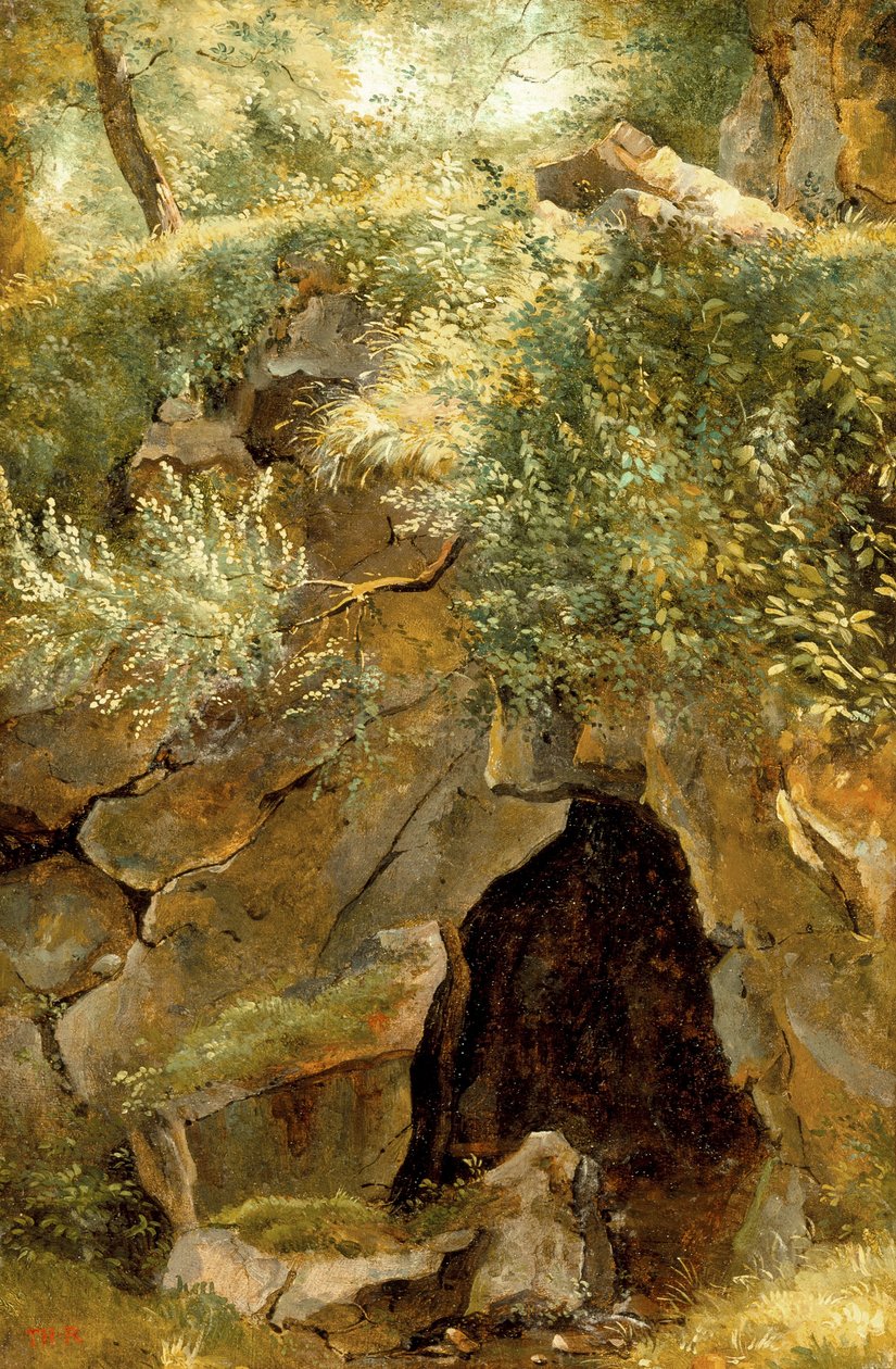 La cueva, 1828-30 de Pierre Etienne Theodore Rousseau