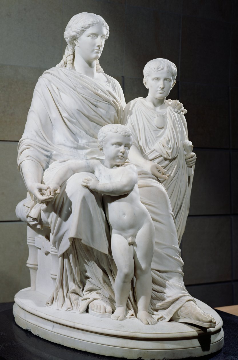 Cornelia, madre de los dos hermanos Graco, 1861 de Pierre Jules Cavelier