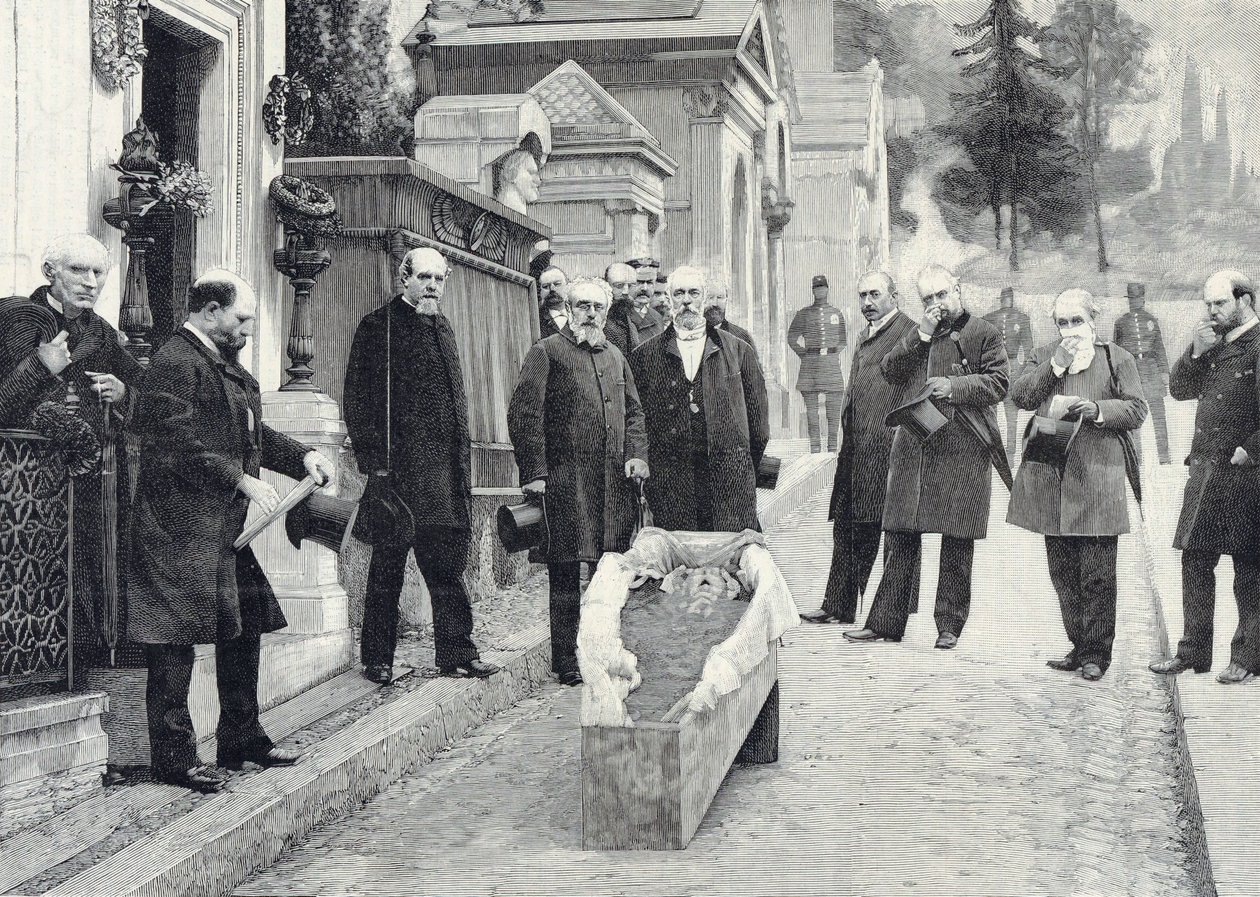 Exhumación de los restos de Rossini en Père-Lachaise de Pierre Petit