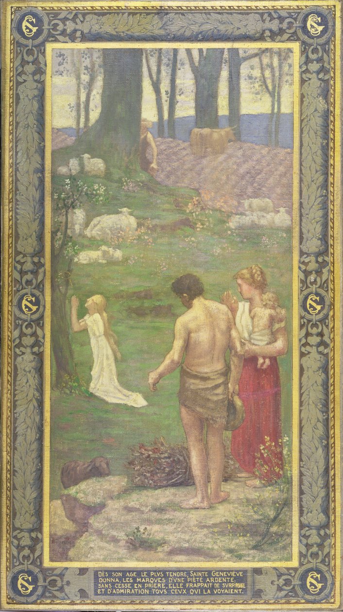 Santa Genoveva de niña en oración, 1879 de Pierre Puvis de Chavannes