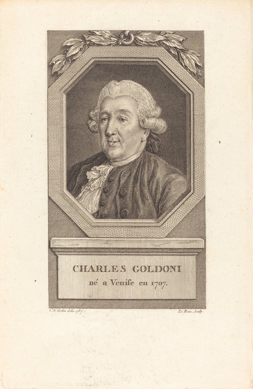 Charles Goldoni de Pierre Adrien Le Beau after Charles Nicolas Cochin II