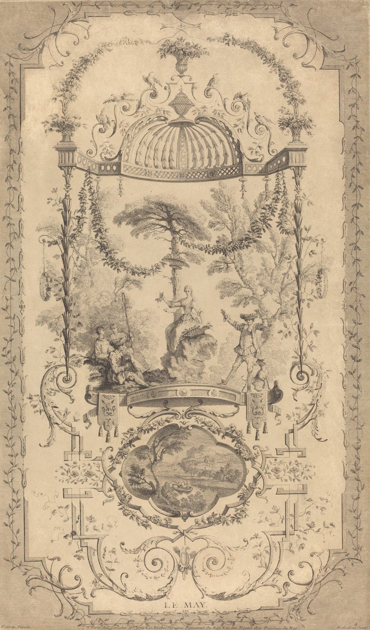 LeMay de Pierre Alexandre Aveline after Antoine Watteau