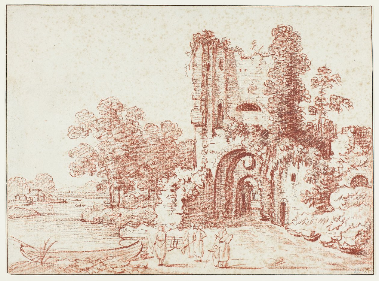 Paisaje con torre en ruinas de Pierre Alexandre Wille