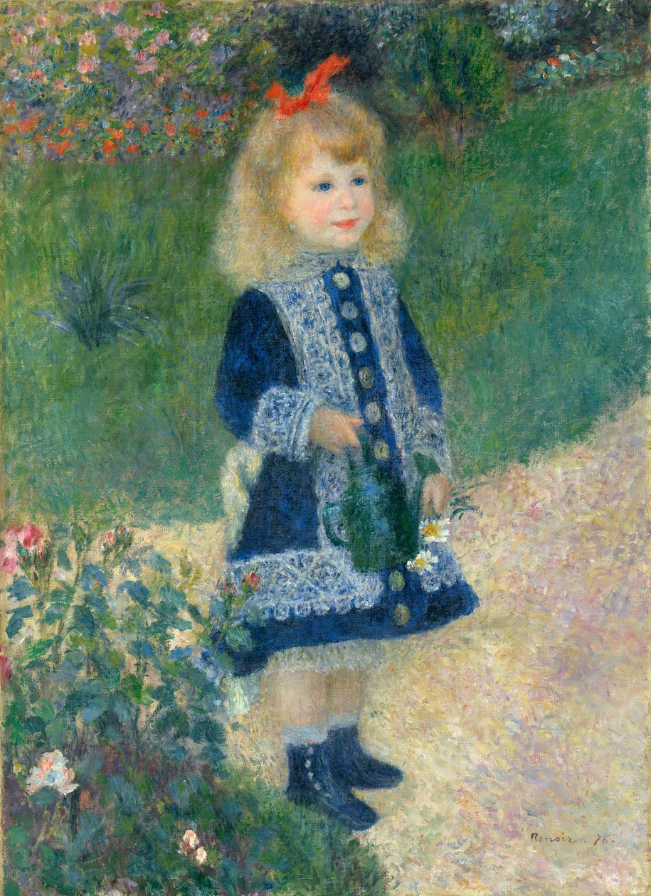 Una niña con una regadera de Pierre Auguste Renoir
