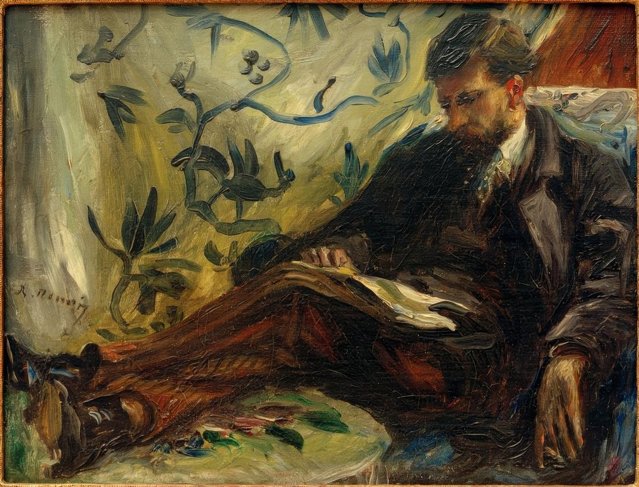 Retrato de Edmond Maître en el sofá de Pierre Auguste Renoir