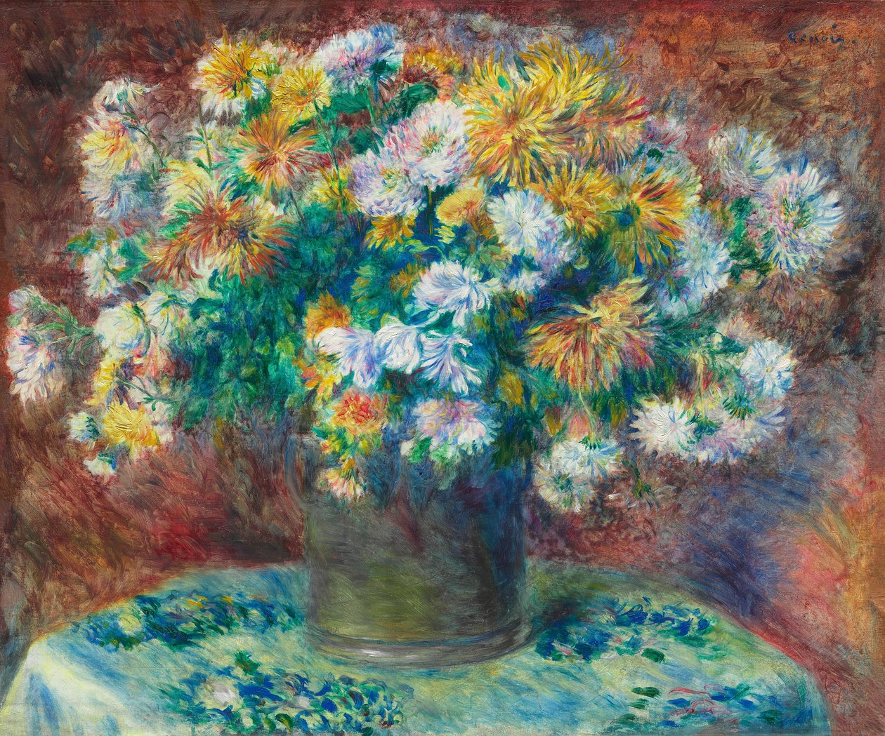 Crisantemos de Pierre Auguste Renoir