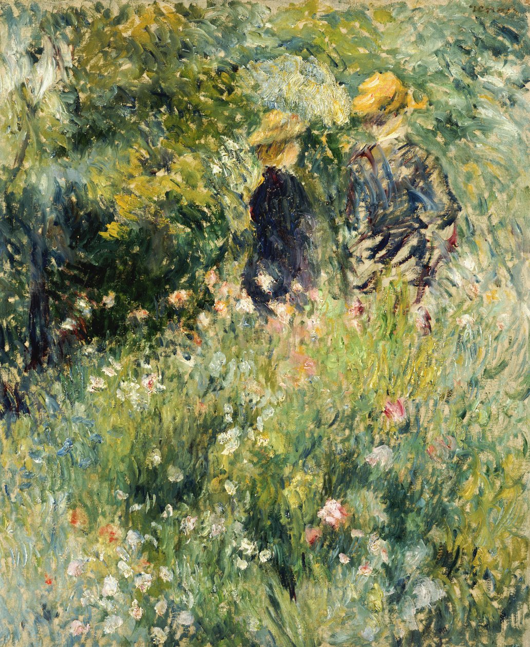 Conversación en un jardín de rosas, 1876 de Pierre Auguste Renoir