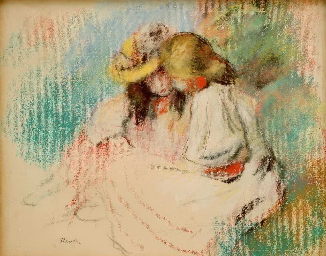 Dos niñas leyendo de Pierre Auguste Renoir