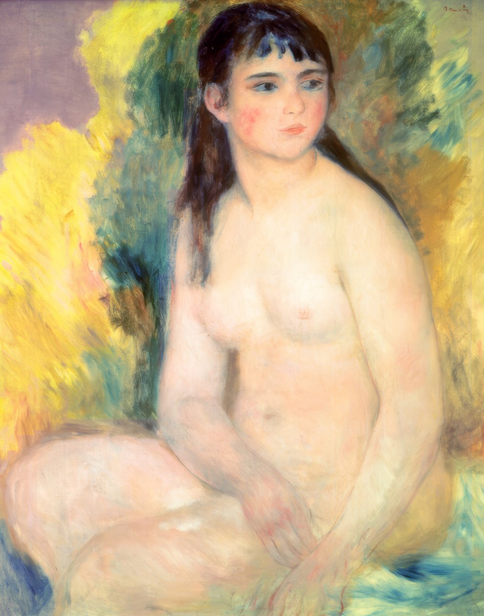 Mujer desnuda sentada de Pierre Auguste Renoir