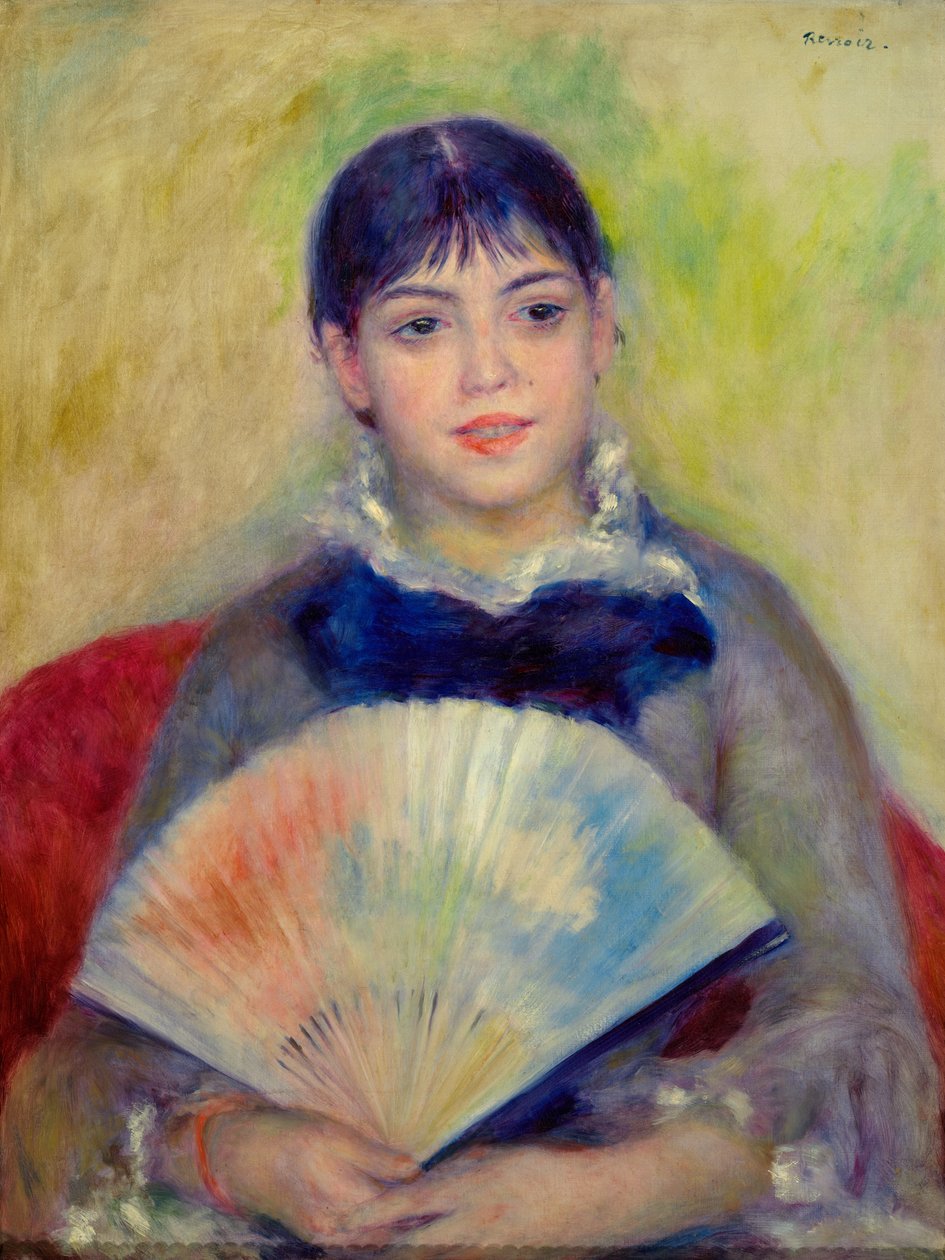 Chica con abanico de Pierre Auguste Renoir