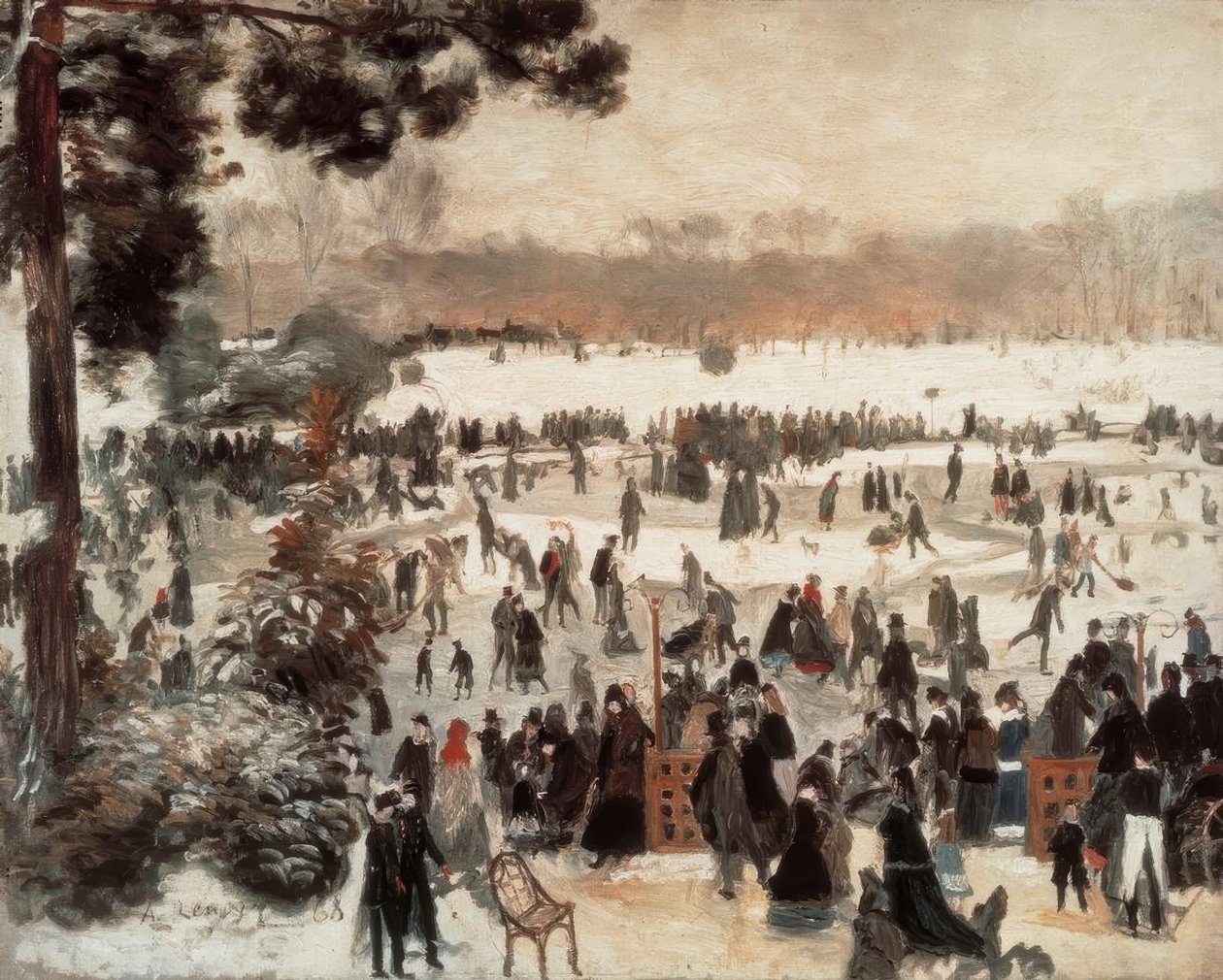 El patinaje en Longchamps de Pierre Auguste Renoir