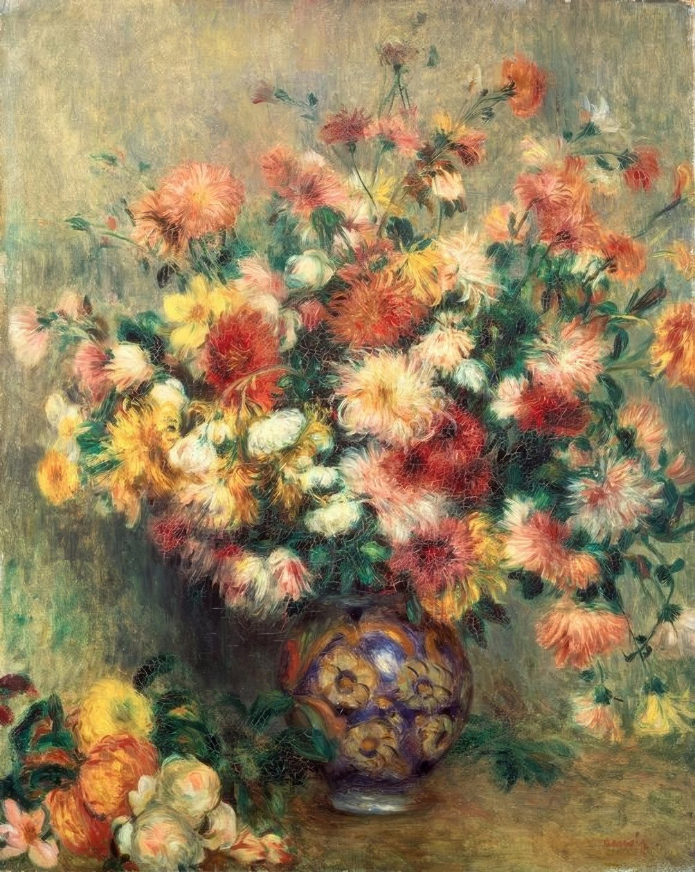 Las dalias de Pierre Auguste Renoir