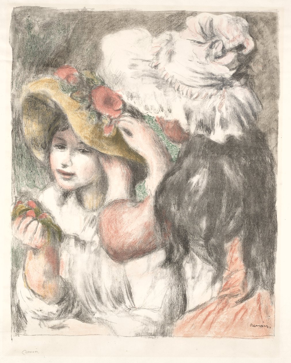Pinning the Hat de Pierre Auguste Renoir