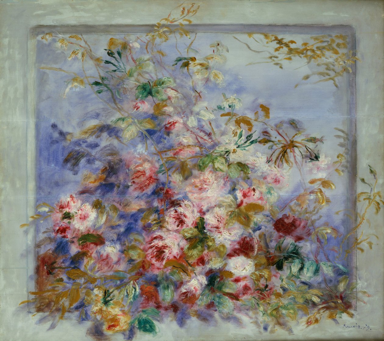 Rosas en una ventana, 1879 de Pierre Auguste Renoir