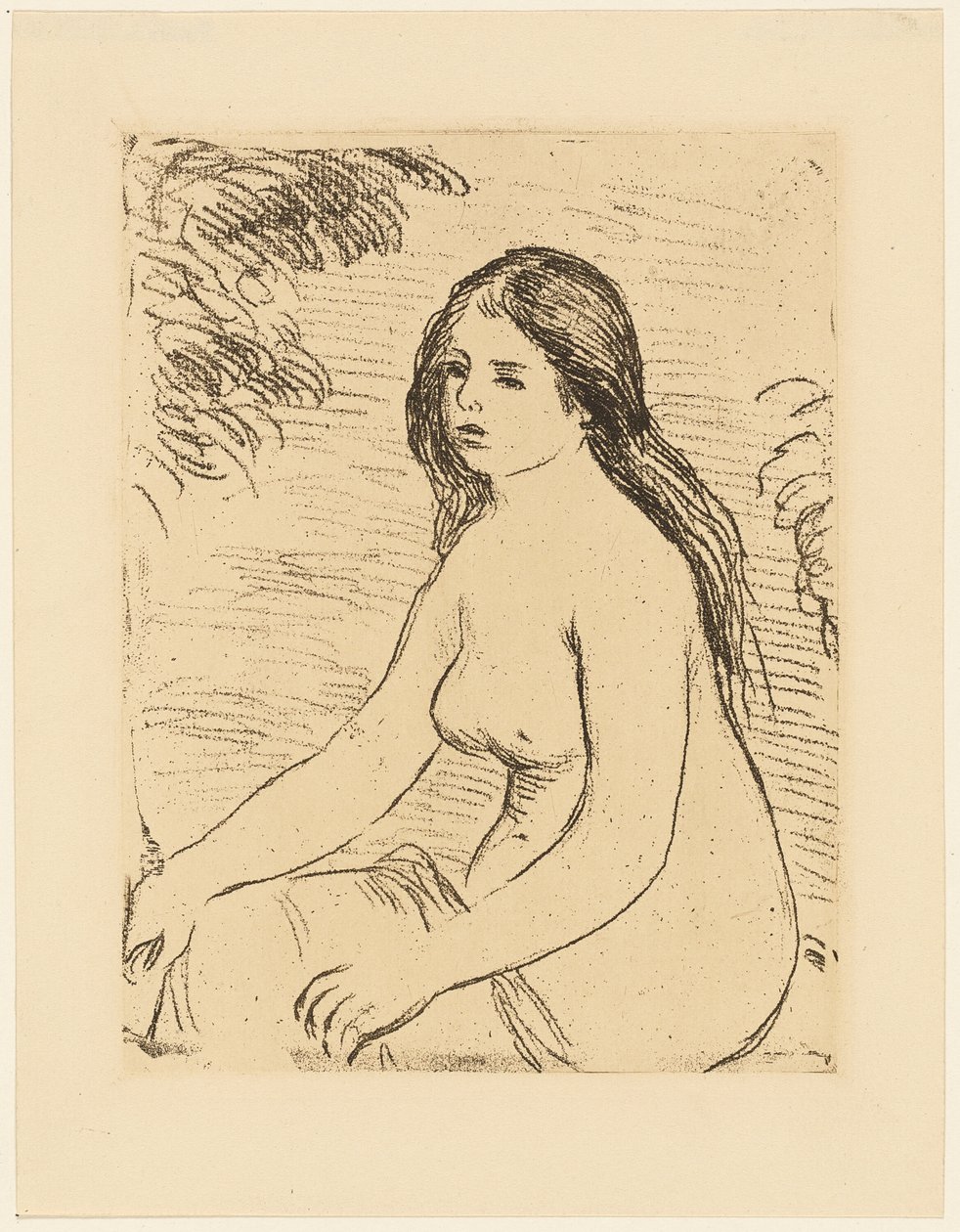 Mujer desnuda sentada de Pierre Auguste Renoir