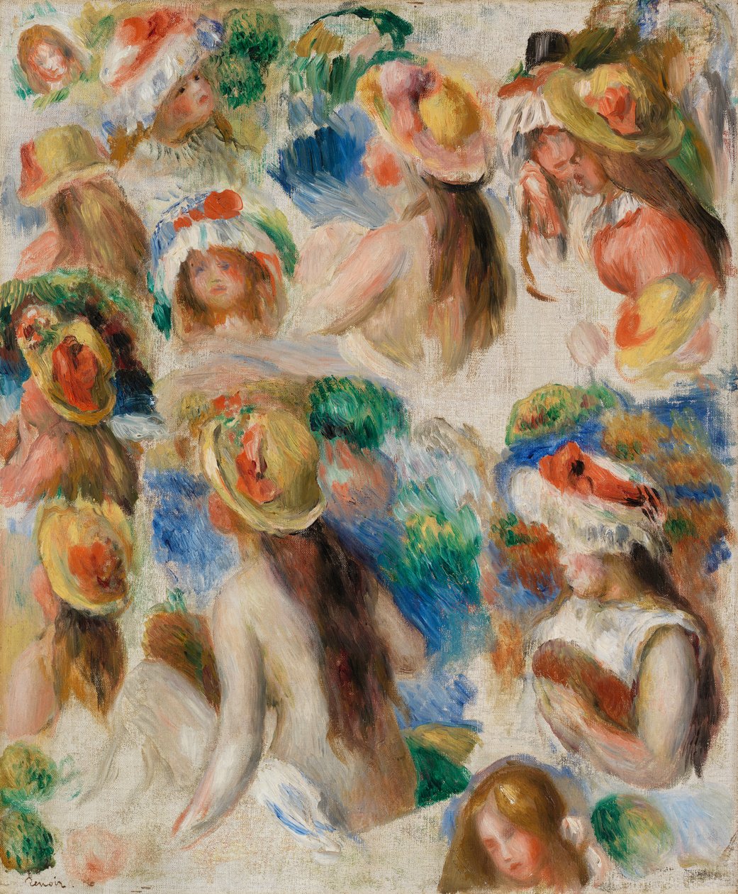 estudio de cabezas de Pierre Auguste Renoir