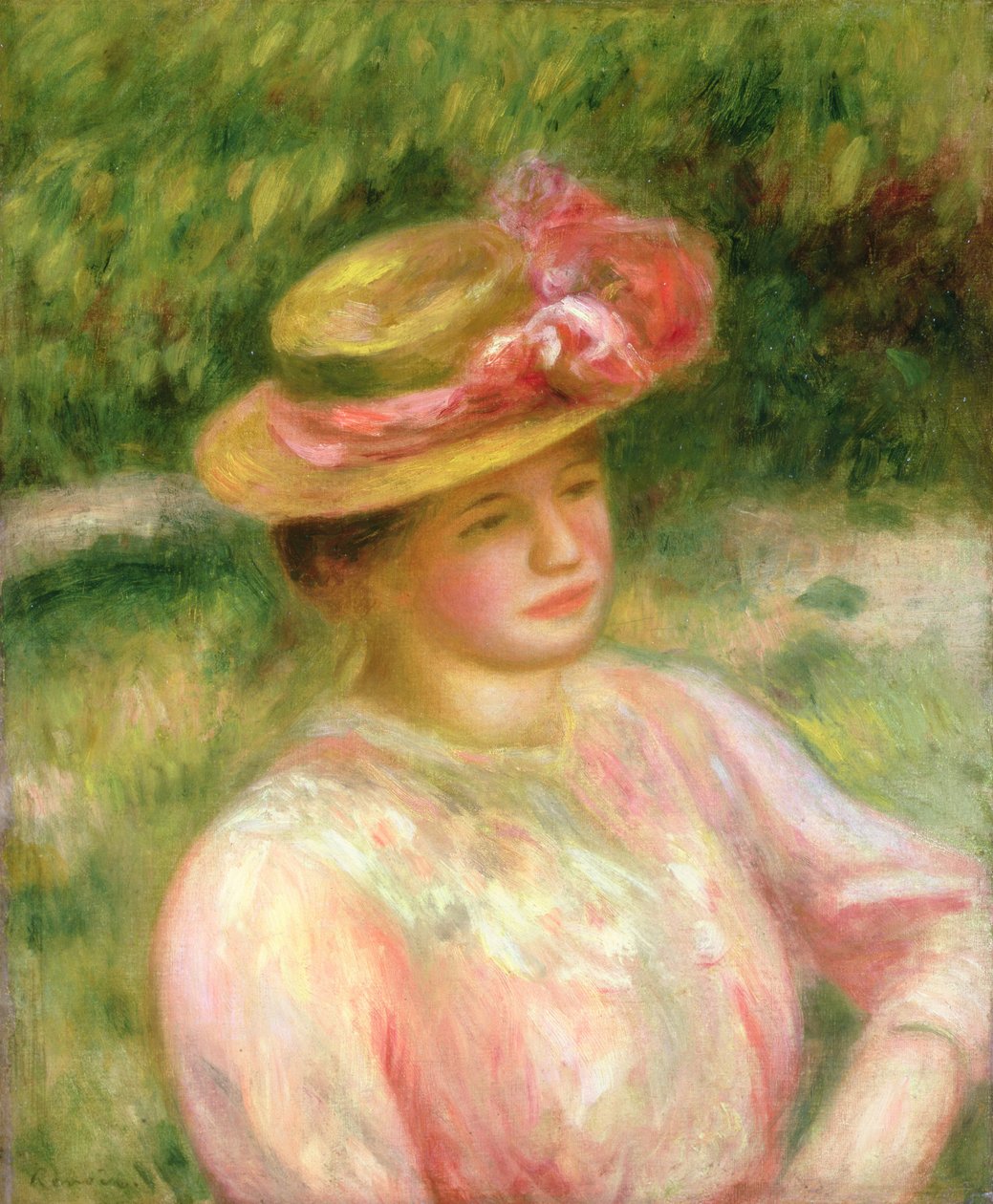 El sombrero de paja, 1895 de Pierre Auguste Renoir