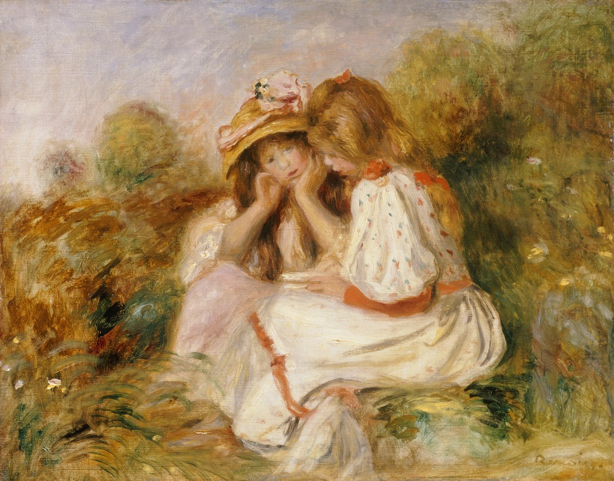 Dos chicas, c.1890 de Pierre Auguste Renoir