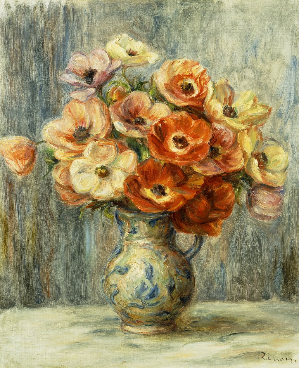 Jarrón de anémonas de Pierre Auguste Renoir