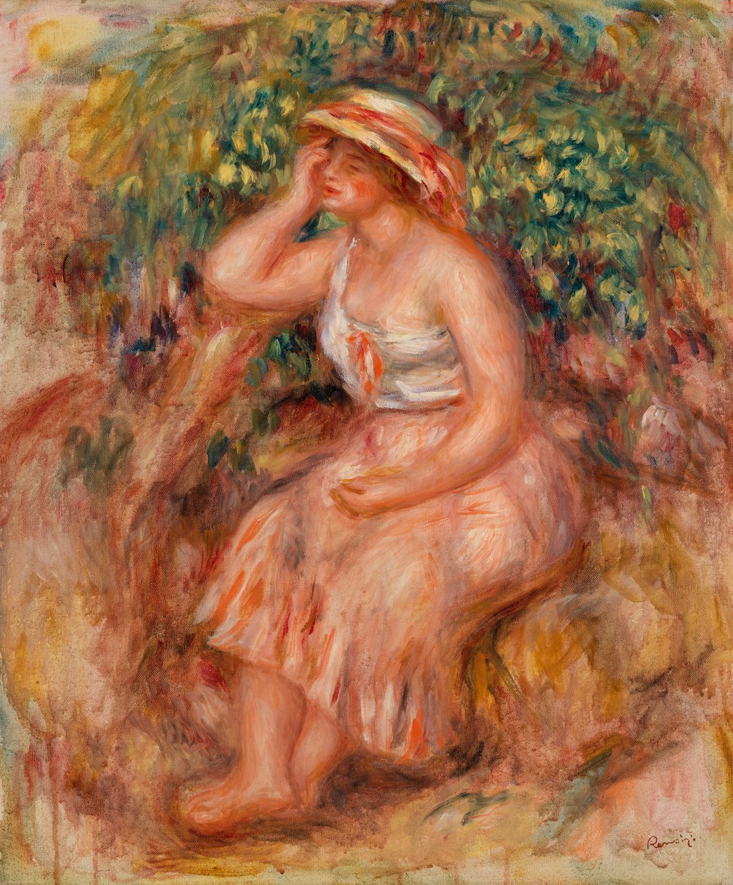 mujer soñar despierta de Pierre Auguste Renoir