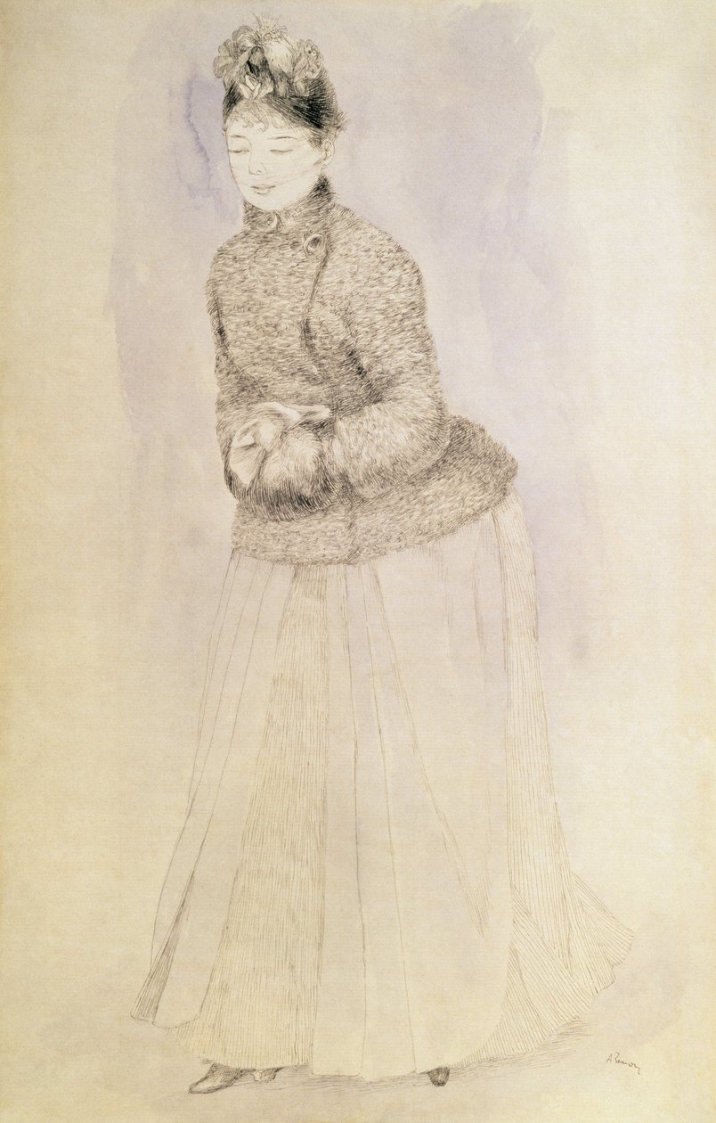 Mujer con manguito de Pierre Auguste Renoir