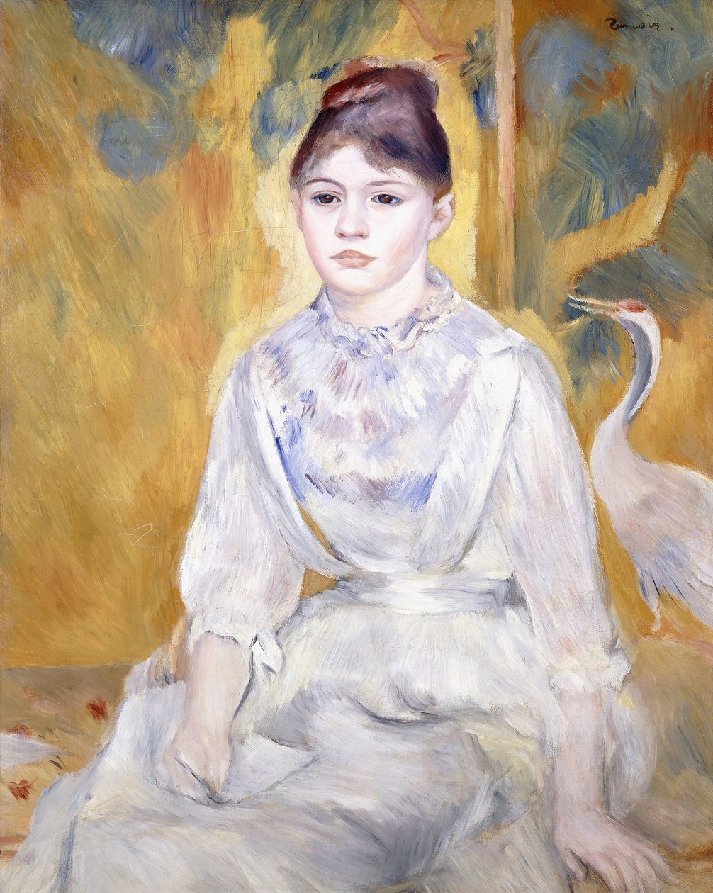 Joven con un cisne, 1886 de Pierre Auguste Renoir
