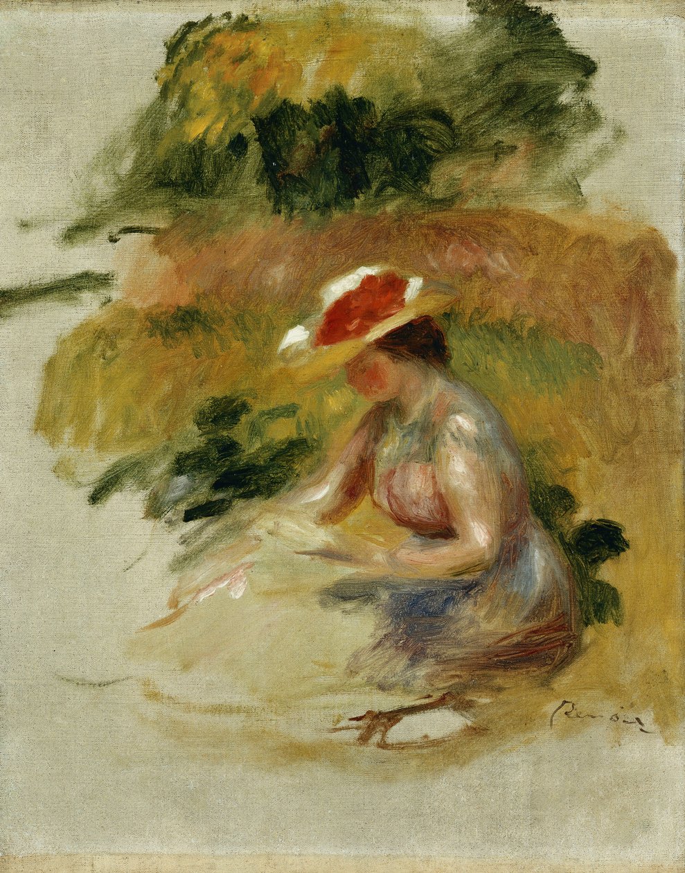 Joven mujer leyendo de Pierre Auguste Renoir