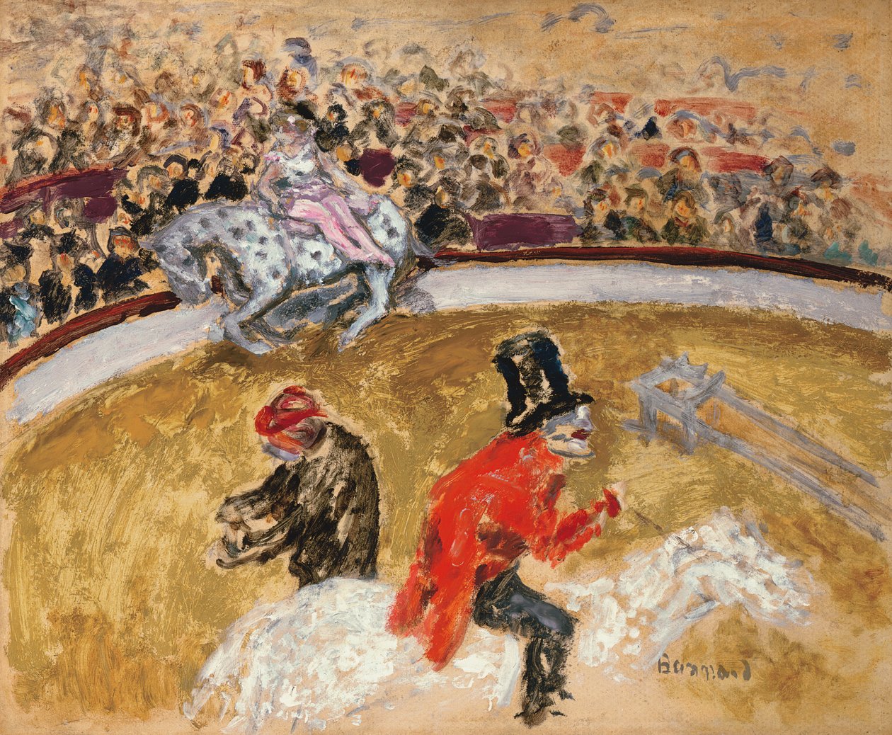 En el circo, c.1897 (óleo sobre tabla) de Pierre Bonnard