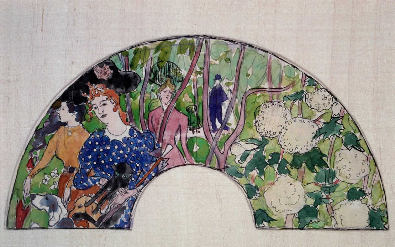 Proyecto de abanico, siglo XX (acuarela) de Pierre Bonnard