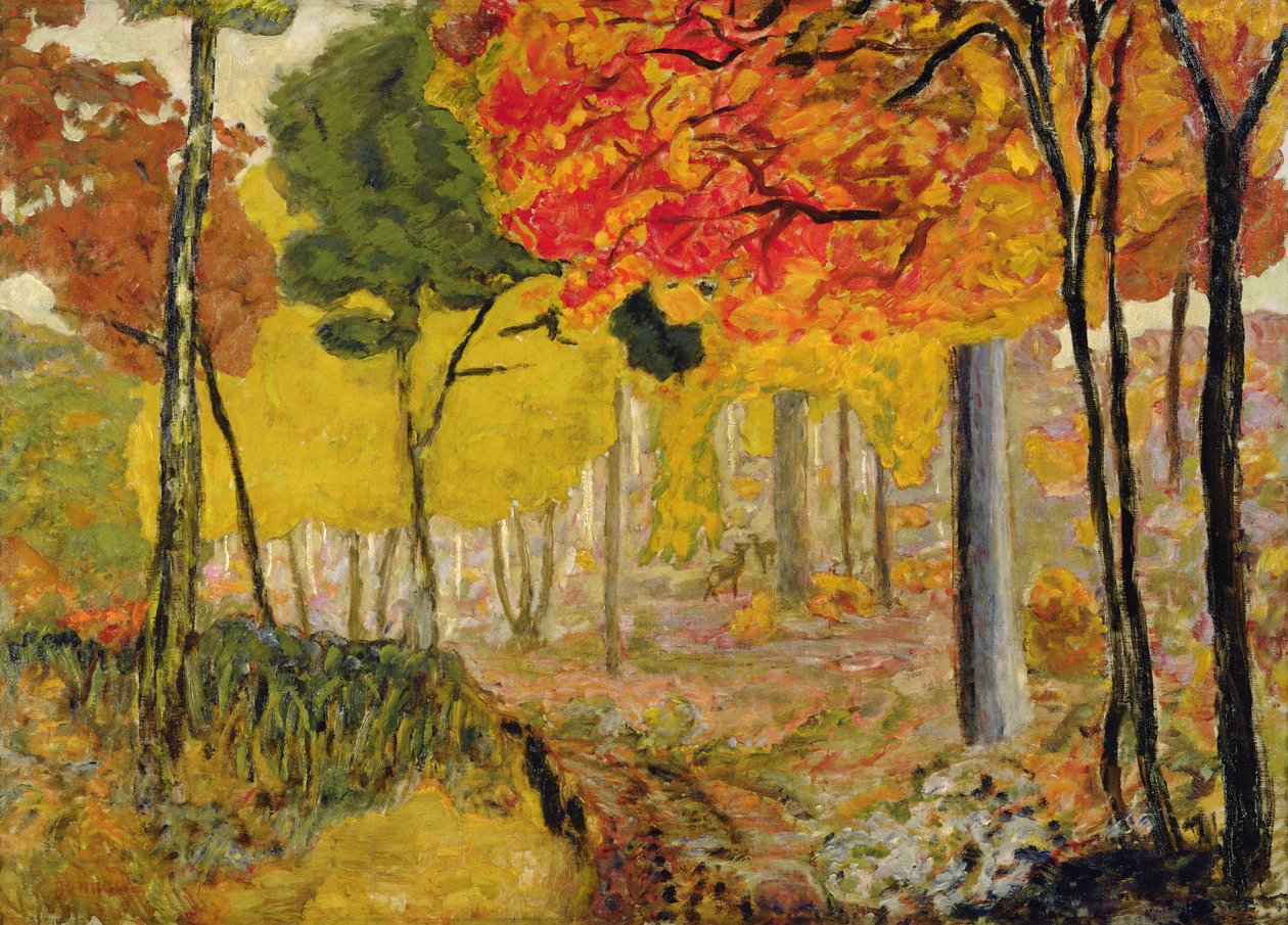 Ciervas en el sotobosque, c.1900 de Pierre Bonnard