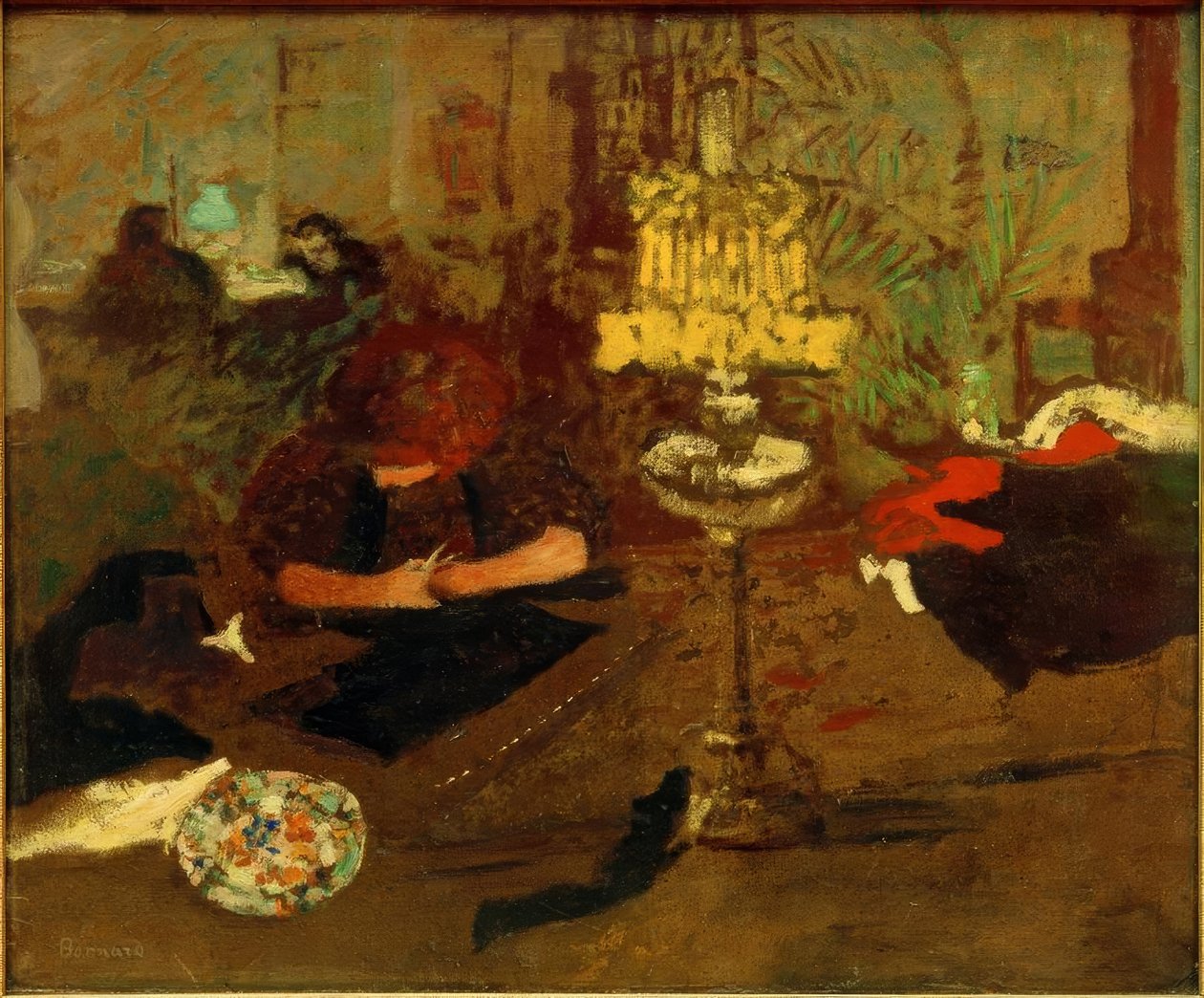 Joven mujer con lámpara / Figura con lámpara de Pierre Bonnard