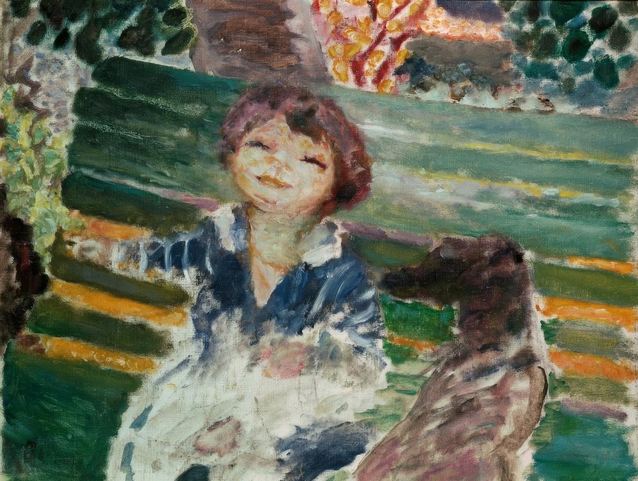 Niña con perro de Pierre Bonnard