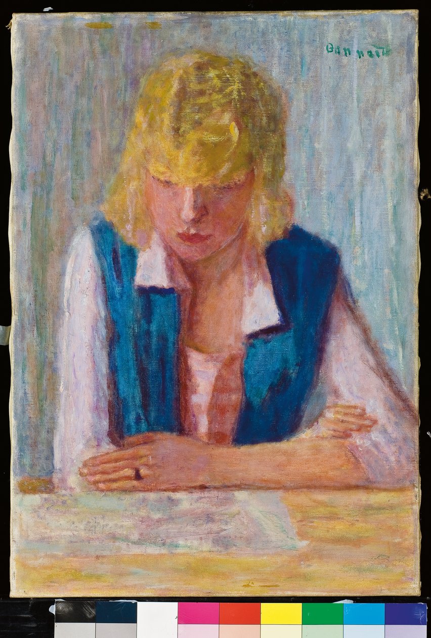 La rubia con chaleco azul de Pierre Bonnard