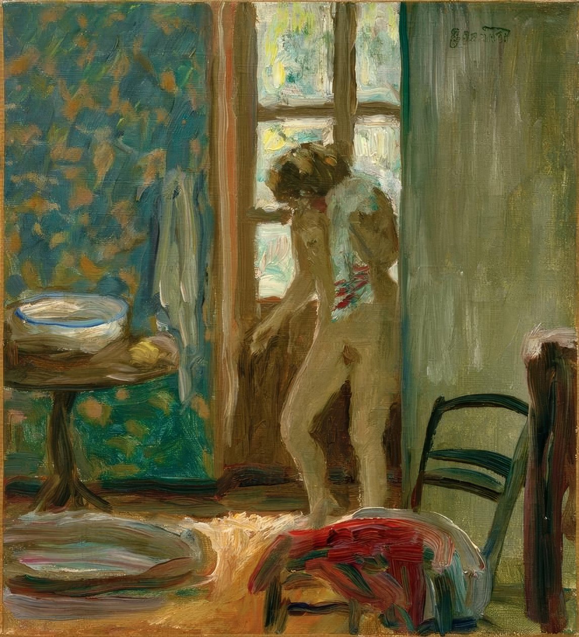La toilette. Desnudo con toalla de Pierre Bonnard