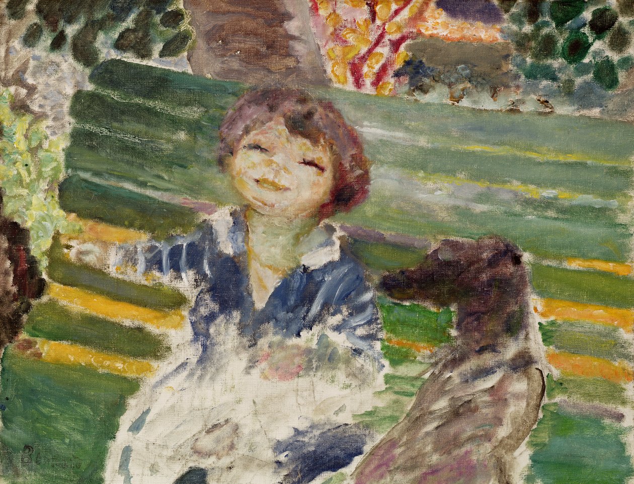 Niña con un perro de Pierre Bonnard