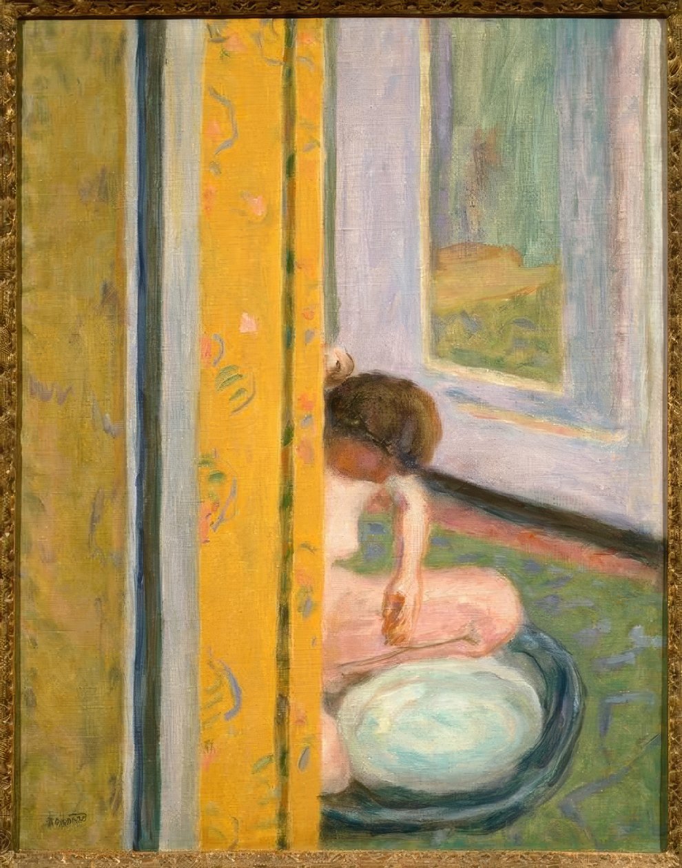 Desnudo con cortina amarilla de Pierre Bonnard