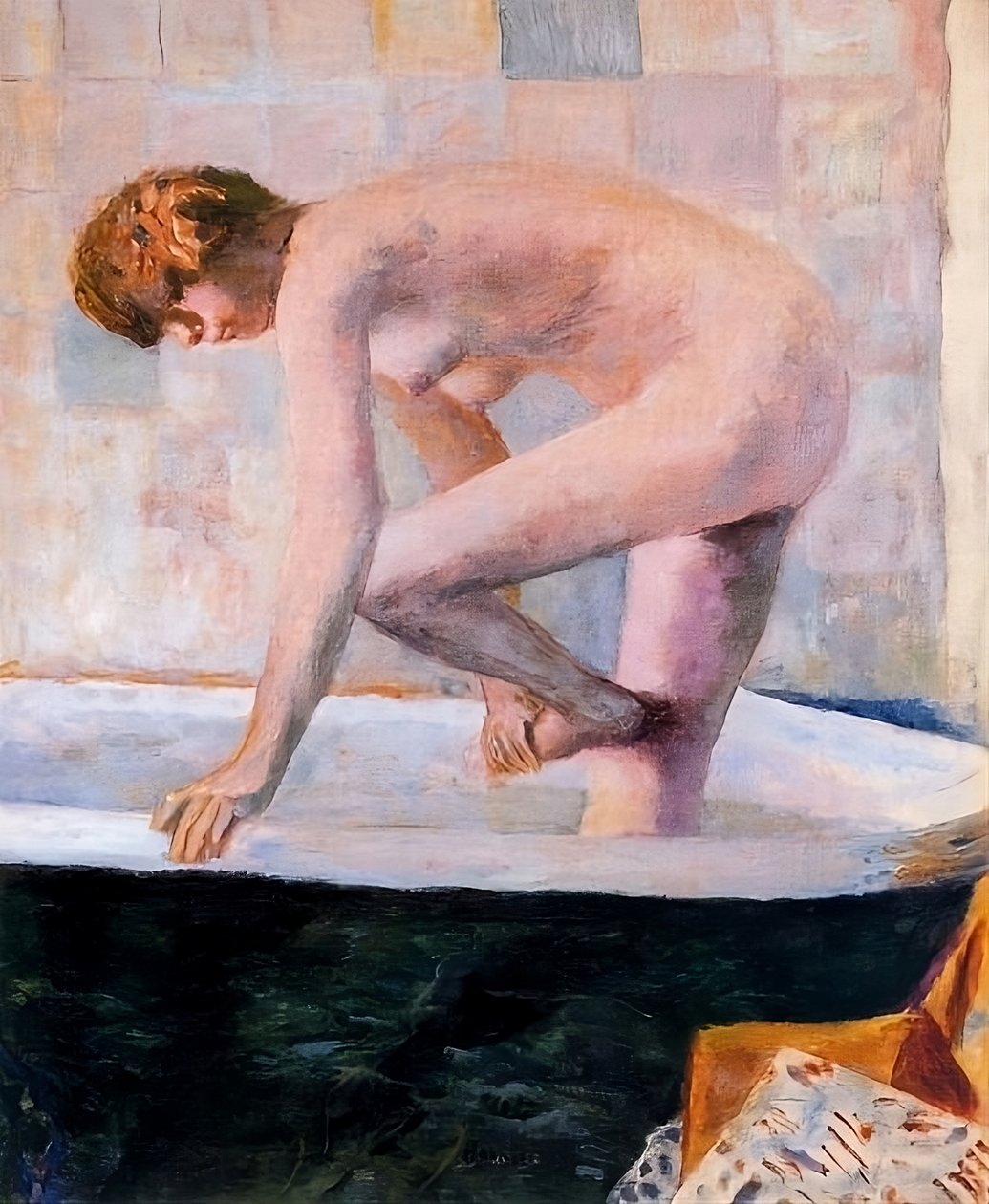 Desnudo rosa en la bañera, c.1924 de Pierre Bonnard