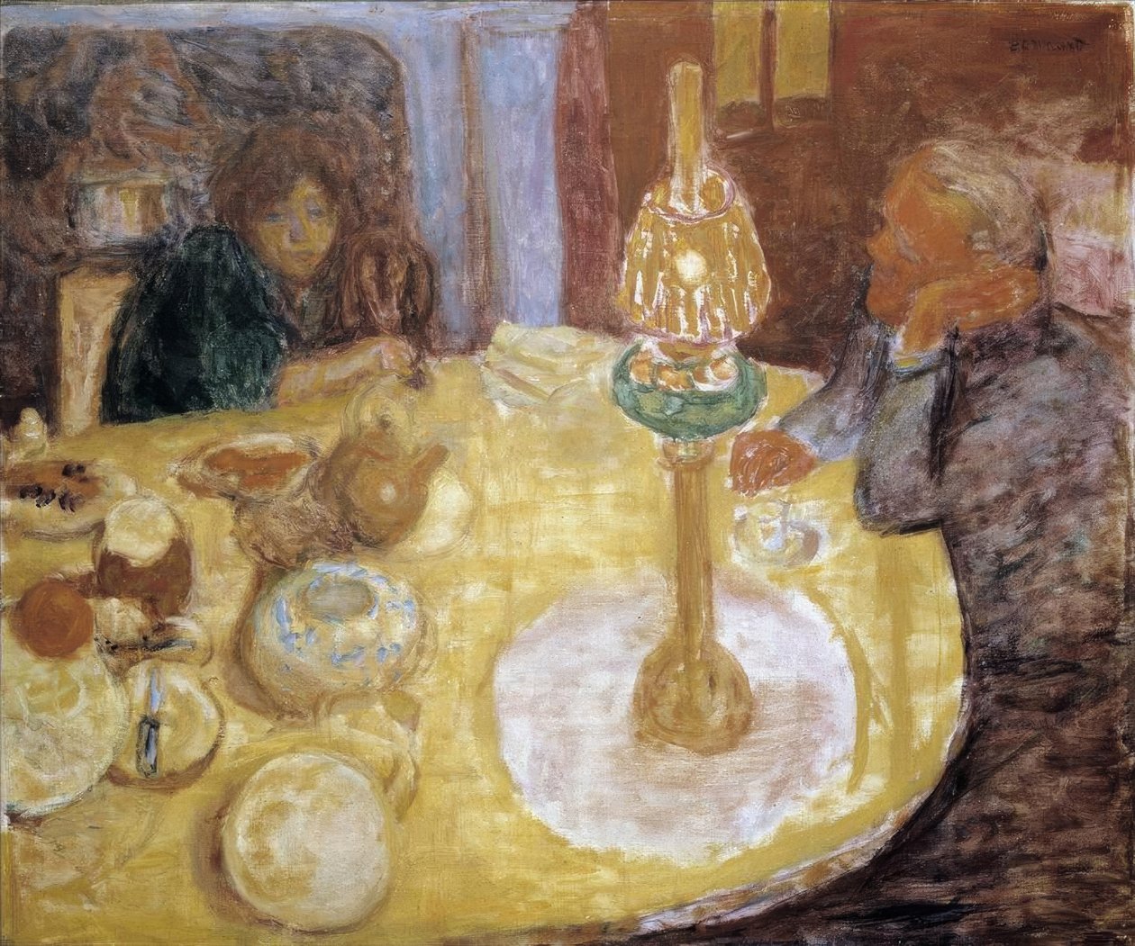 Velada bajo la lámpara de Pierre Bonnard