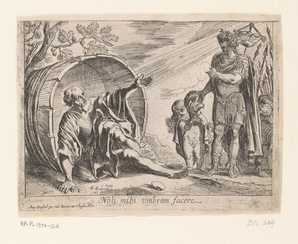 Alejandro Magno y Diógenes de Pierre Brebiette