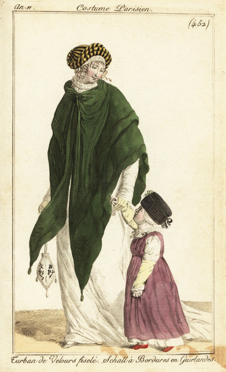Mujer y niño a la moda, París de Pierre Charles Baquoy