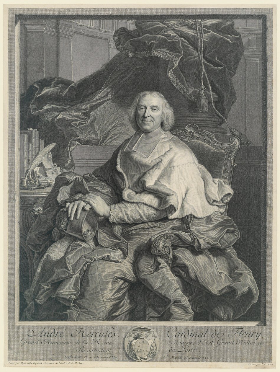 André Hércules, cardenal de Fleury de Pierre Drevet