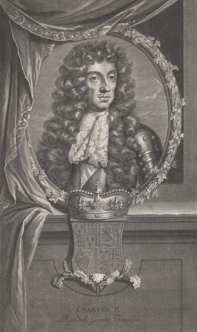 Retrato de Carlos II de Pierre Drevet