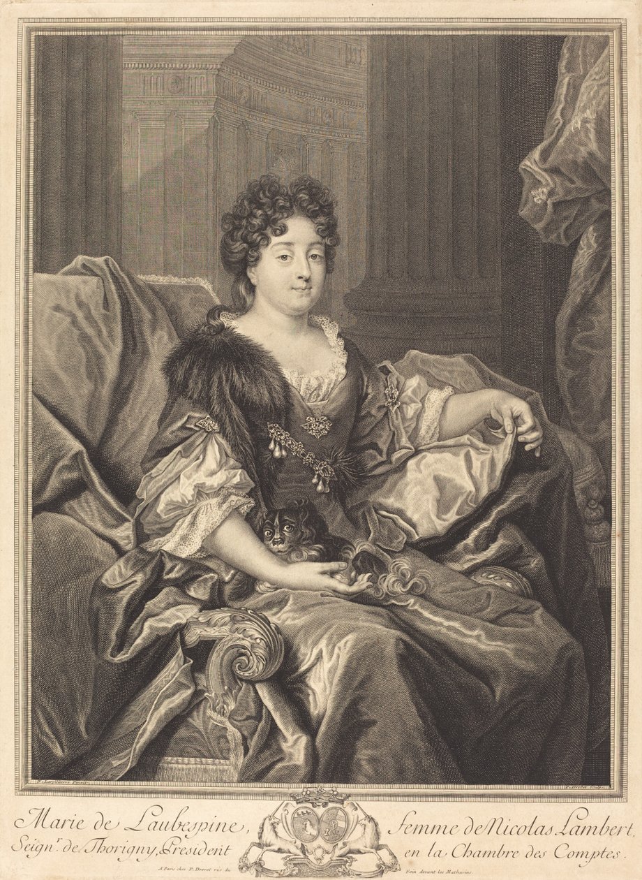 Marie de Laubespine de Pierre Drevet after Nicolas de Largillierre