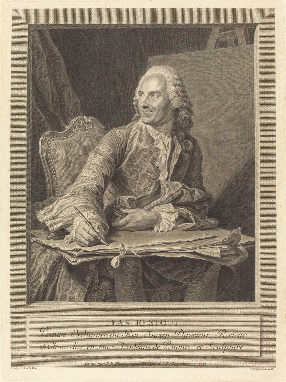 Jean Restout de Pierre Etienne Moitte after Maurice Quentin de La Tour