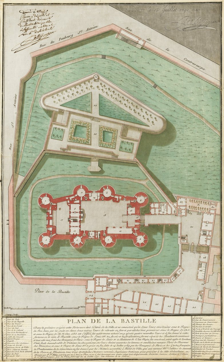 Plan de la Bastilla, 1792 de Pierre Francois Palloy