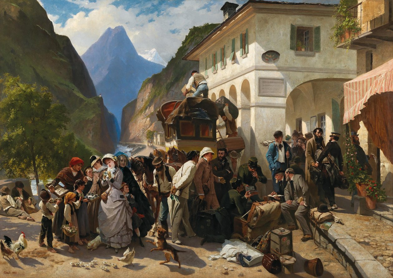 Aduanas en el Simplon, 1880 de Pierre François Eugène Giraud